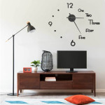 vidaXL 3D stenska ura moderna črna 100 cm XXL