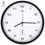 vidaXL Radijsko vodena stenska ura Quartz gibanje 31 cm bela in črna
