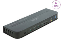 Delock DisplayPort 1.4 KVM Switch 8K 30 Hz with USB 5 Gbps and Audio