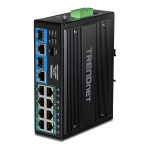 TRENDnet TI-BG104 10-portno industrijsko Gigabit PoE++ stikalo za DIN