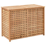 vidaXL Koš za perilo 87,5x46x67 cm trdna orehovina