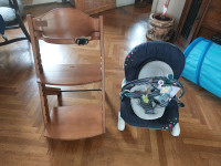 Otroški stol za hranjenje in Chicco gugalnik