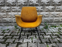 Dizajnerski retro fotelj, oranžen, 1 kos