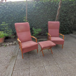 Vintage arm-chair and footstool by Alf Svensson