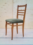 5x Jedilni stol, lesen z zelenim oblazinjenjem