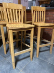 Barski stoli iz masivnega lesa 8x