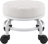 Bel okrogel stol na kolesih za manikuro fitnes jogo za noge