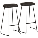vidaXL Barski stolčki 2 črni Black 45x40x78 cm trden mangov les