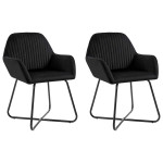 vidaXL Jedilni stoli 2 kosa črn žamet
