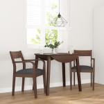 vidaXL Jedilni stoli z blazinami 2 kosa Brown Solid Wood Rubber