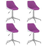 vidaXL Vrtljivi jedilni stoli 4 kosi vijolično in belo umetno usnje