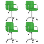 vidaXL Vrtljivi jedilni stoli 4 kosi zeleno umetno usnje