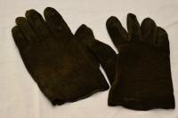 Usnjene rokavice primerne za lov, barva temno olivna