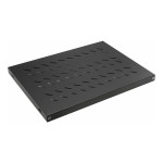 19" polica, spremenljiva velikost, za strežniške omare, 35 cm, 1U, črn