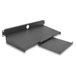 19" polica za tipkovnico in miško, 1U, temno siva