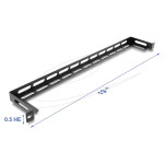Delock 19" 0,5U panel L-oblika 80 mm s montažo za kabelske vezice, crn