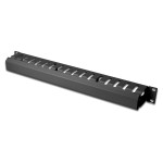 DIGITUS 1U patch panel, odstranljiva zadnja plošča, črna