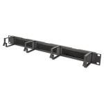 DIGITUS patch panel 1U 19" 4x nosilec s krtačnim dušilcem zvoka črne b