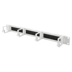 DIGITUS patch panel 1U 19" 4x nosilec s krtačnim dušilcem zvoka siv