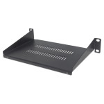 INTELLINET 10" polica, 150 mm, spredaj nameščena, 1U, perforirana, črn