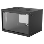 INTELLINET stenska razdelilna omarica 19" 6U 540x400 ploščata, črna