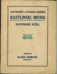 Slovensko-latinsko-nemški rastlinski imenik slovenskih dežel