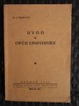 Uvod u opću lingvistiku / S. Živković, 1935