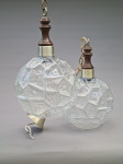 2x Okrogel steklen luster 1970-1980