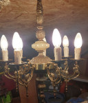 Medeninast lestenec, luster  na 7 svečnikov