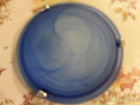 PLAFONJERA MODRA ,RUMENA STEKLENA 1x 60 W