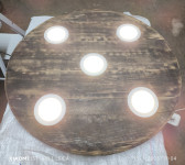 Prodajem retro luster od stare hrastove bačve sa 5* led ugradbenih svj