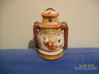 Svečnik z angelčkom iz gline za čajne svečke