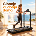 Zložljiva električna tekalna steza, naklon 15% - NAJNIŽJA CENA