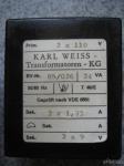 Print Transformator KARL WEISS BV-NR 85/026 24VA
