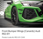 MAXTON DESIGN FRONT BUMPER WINGS (CANARDS) AUDI RS3