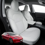 Bele Prevleke iz Pravega Usnja za Tesla model 3 Highland / Y Juniper