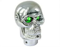 Prestavna ročica alu smrtna glava, zelena LED