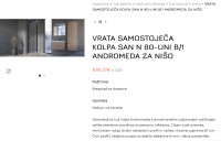 Tuš vrata SAMOSTOJEČA KOLPA SAN N 80-UNI B/1 ANDROMEDA novo