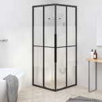 vidaXL Tuš kabina napol mlečno steklo ESG 80x80x180 cm črna