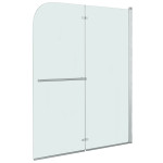 vidaXL Zložljiva pregrada za tuš z 2 paneloma ESG 120x140 cm