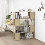 vidaXL Knjižna omara za razdelitev prostora sonoma hrast 100x24x124 cm