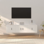 vidaXL Komplet TV omaric 3-delni bel inženirski les
