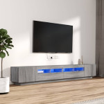 vidaXL Komplet TV omaric LED 3-delni siva sonoma inženirski les