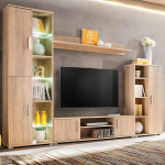 vidaXL Stenska enota za TV z LED osvetlitvijo sonoma hrast