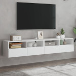 vidaXL Stenska TV omarica 2 kosa bela 80x30x30 inženirski les