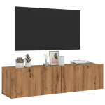 vidaXL Stenska TV omarica artisan hrast 120x30x30 cm inženirski les