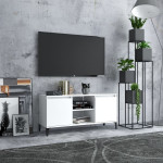 vidaXL TV omarica s kovinskimi nogami bela 103,5x35x50 cm