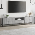 vidaXL TV omarica s predalom siva sonoma 200x25x44 cm inženirski les