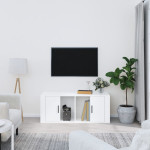 vidaXL TV omarica visok sijaj bela 100x35x40 cm inženirski les
