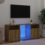 vidaXL TV omarica z LED artisan hrast 120x30x50 cm inženirski les